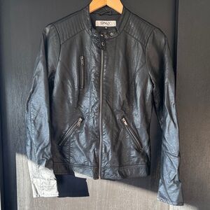ONLY Black Faux Leather Moto Jacket